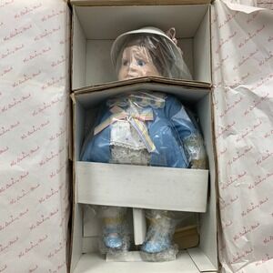 Danbury Mint Melissa Easter Porcelain Doll Blue Eyes Blonde Hair in Original Box